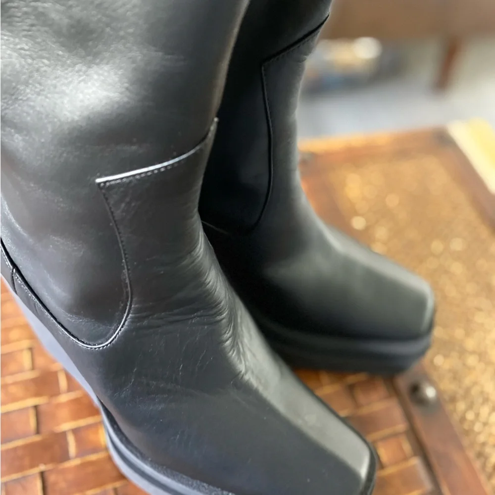 Gua Borghini Leather Platform Knee-High Boots - Picture 7 of 12
